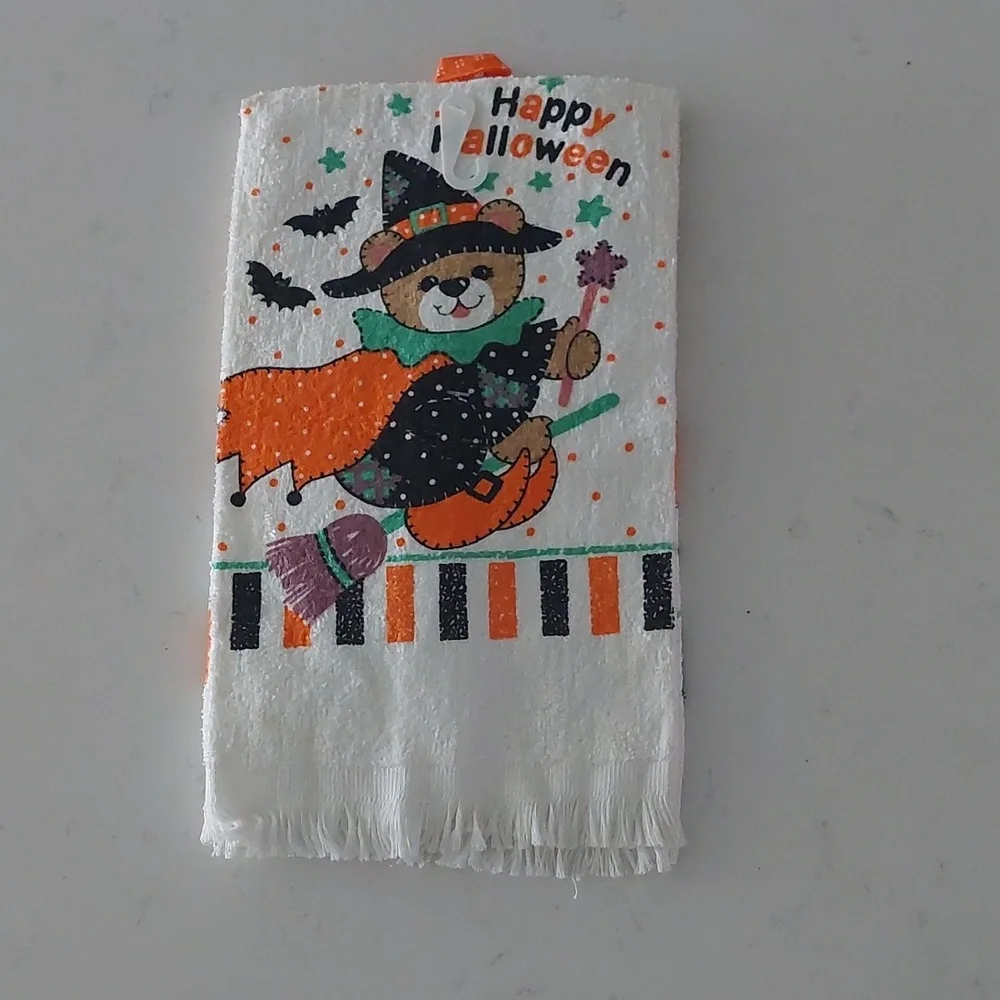 TRICK or TREAT Vintage 3-piece Halloween kitchen linen set NWT